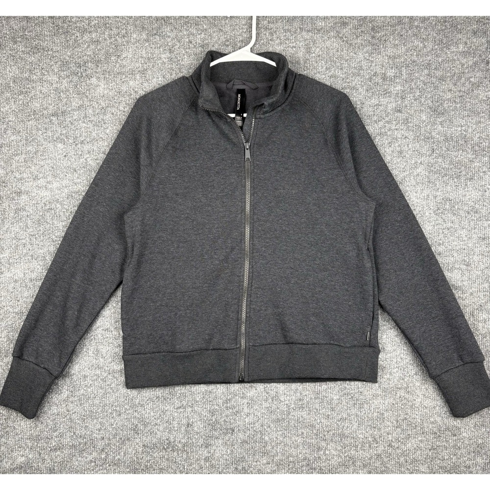 Mondetta Womens Full Zip Performance Jacket Small Charcoal Heather Stretch